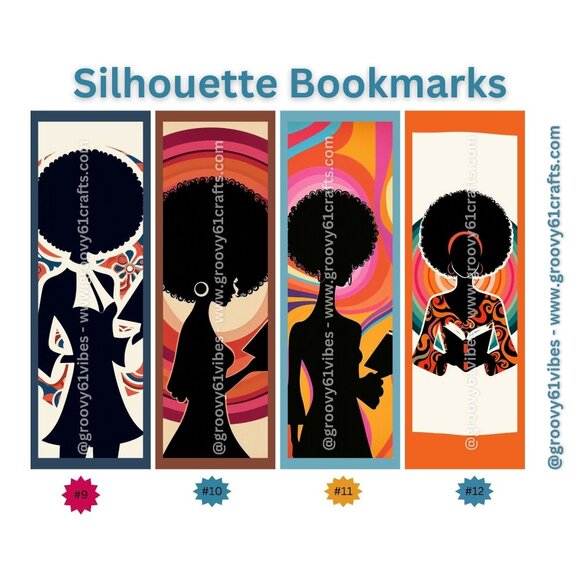 Groovy Reader Bookmark – Vintage Silhouettes for Women Who Love to Read (9-12) - Picture 1 of 5